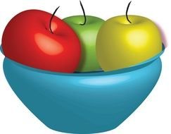 bowl with colorful apples