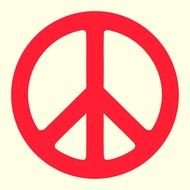red peace sign drawing