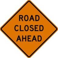 Closed Ahead Sign Clip Art 109730 Road