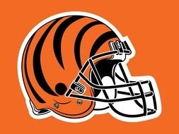 football helmet on an orange background