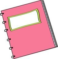 pink notebook drawing