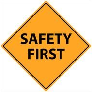 warning sign with the words safety first