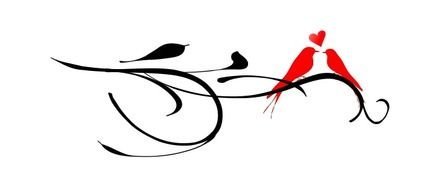 Love Bird On Branch clipart drawing