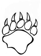 painted white bear footprint