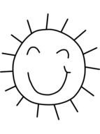 black and white sketch of the sun