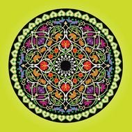 drawn circle with geometric pattern