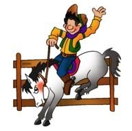 horse jump over an obstacle