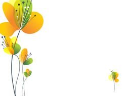 orange flowers as a pattern in a graphic representation