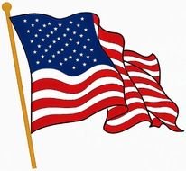 Waving American Flag, drawing