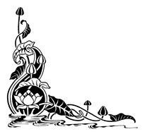 clipart of the black cartoon flowers