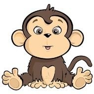 Clip Art of the baby monkey