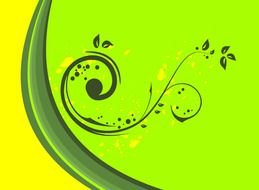 graffiti pattern with green plant