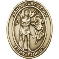 Antique Gold St Sebastian Visor Clip The Catholic Company