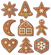 1428398 Stock Photo Vector Set Of Gingerbread Cookiesjpg