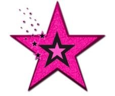 painted double pink star on a white background