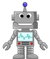 drawn gray cartoon robot