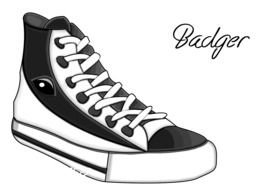 black and white picture of sports shoes