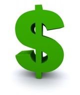 green sign for a dollar as a picture for clipart