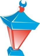 Clipart of the blue and red lamp