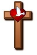 Holy Cross and bird drawing