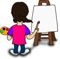 Cartoon Character Painting Blank Slate At Clkercom Vector