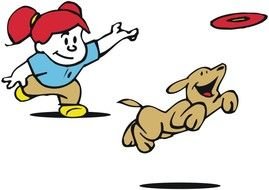 Dog Playing With Girl