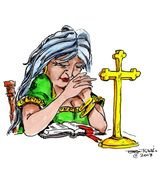 Prayer woman drawing