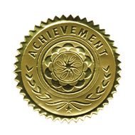 gold stamp on a white background