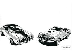 Drawing of the cars