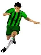 soccer player in green uniform