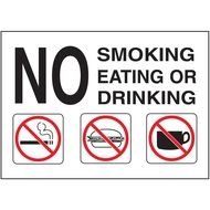No Smoking Eating Or Drinking Sign drawing