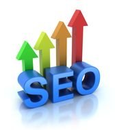 Seo, 3d letters with arrows up