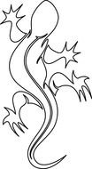 Lizard Black And White drawing