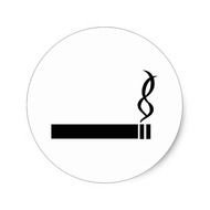 sign with a painted cigarette