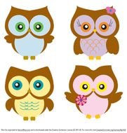 Four Owls Free Vector Art
