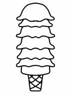 black and white sketch of ice cream