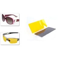 Car Sun Visor Clip Sunglasses Auto Day And Night Sunshade Goggles
