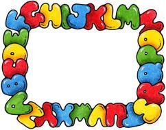 Clip art of colorful alphabet border