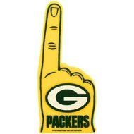 yellow glove with raised finger