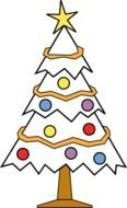 white Christmas Tree drawing