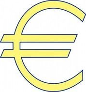 Euro yellow sign drawing