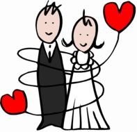 Clip Art of wedding couple in love