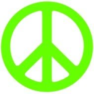 Clip art of Bright Green Peace Symbol