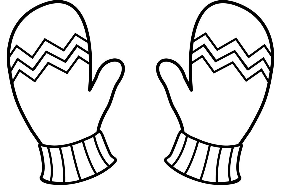 black and white mittens on a white background