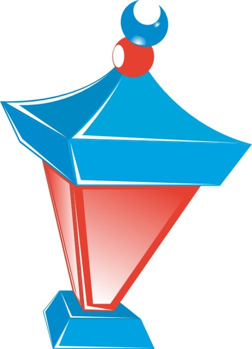 Clipart of the blue and red lamp