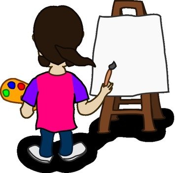 Cartoon Character Painting Blank Slate At Clkercom Vector