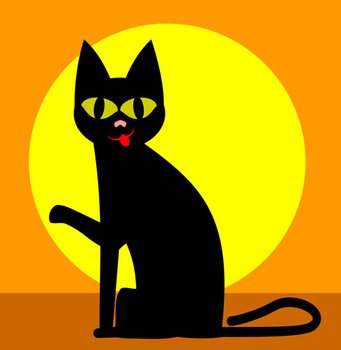 Black Cat With Moon Free
