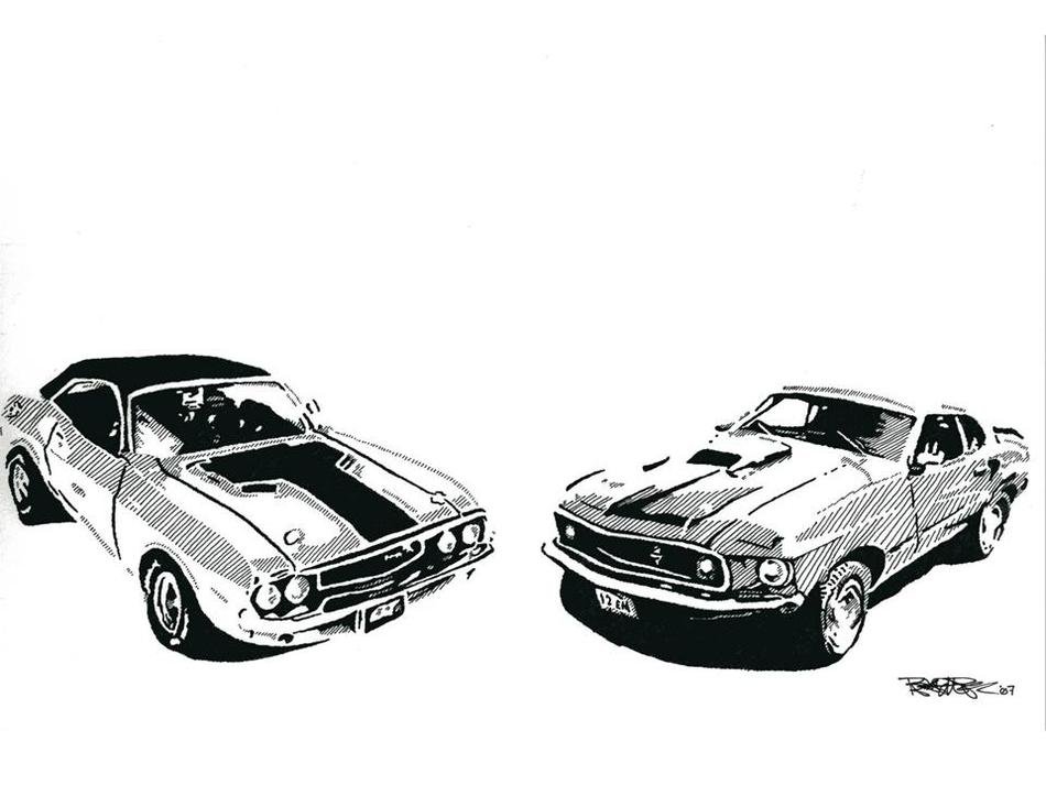 Drawing of the cars