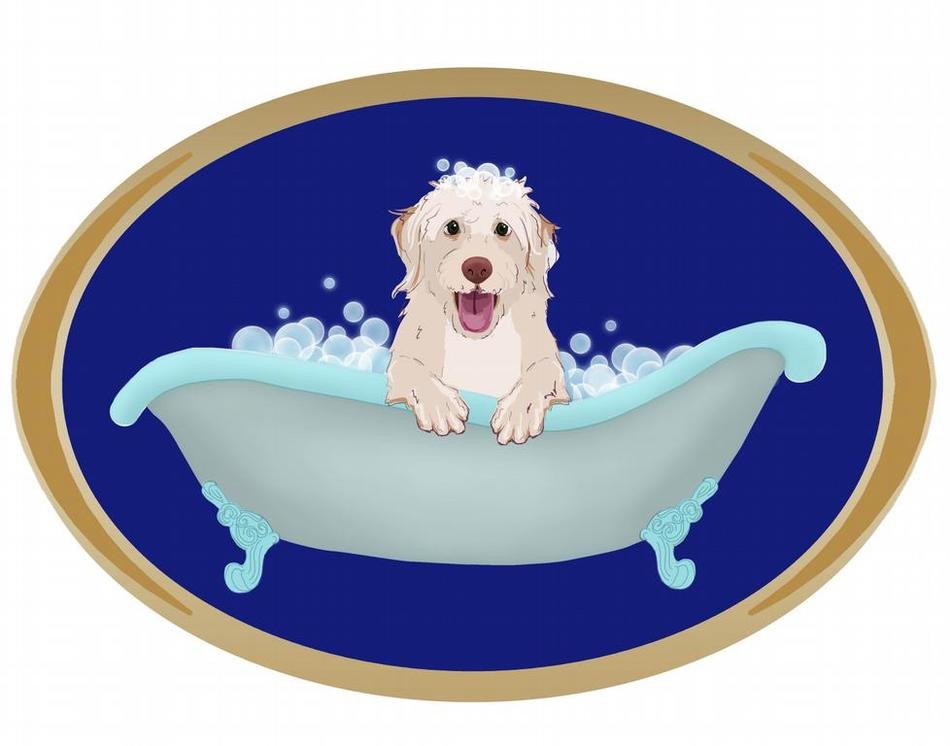 dog in the bathroom drawing