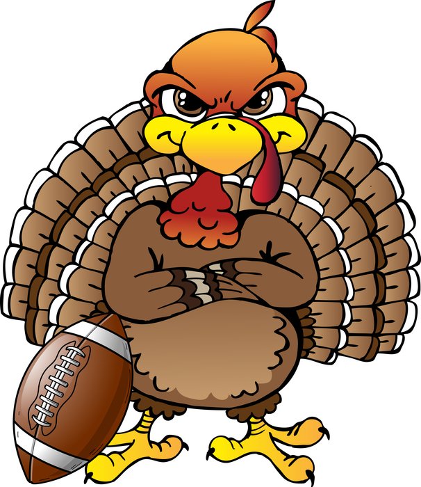 Happy Thanksgiving, cartoon turkew with baseball